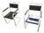 Mid-Century Iron and Wood Painted Garden Chairs, Set of 2 For Sale
