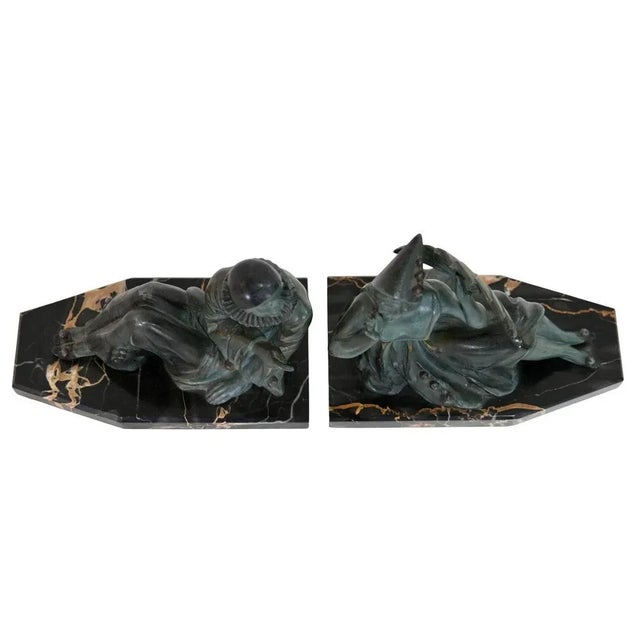 Art Deco Bookends on Marble Bases, 1920s, Set of 2 For Sale - Image 6 of 8