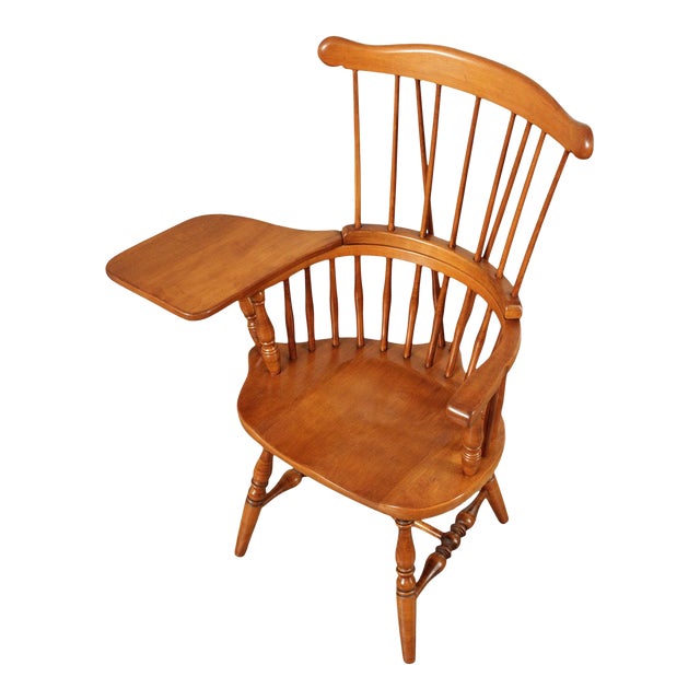 1970s Sprague Carleton Solid Maple Windsor Writing Chair Chairish