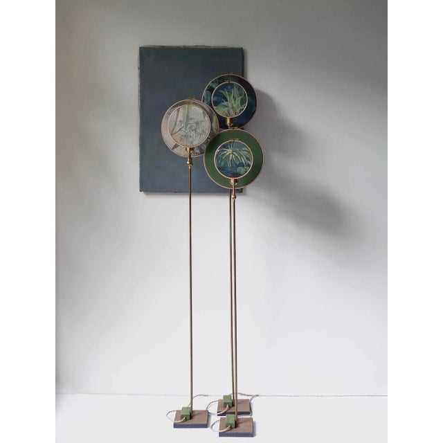 Contemporary Circle Blue Grey Floor Lamp by Sander Bottinga For Sale - Image 3 of 8