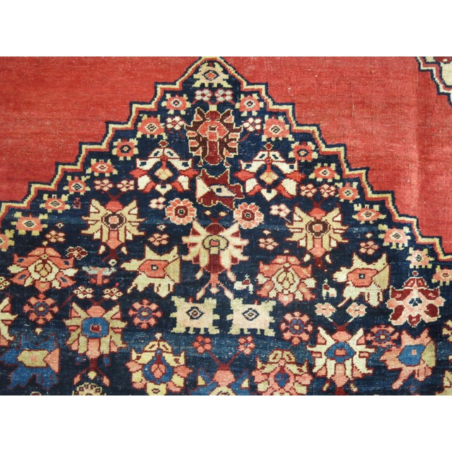 Early 20th Century Early 20th Century Zabihi Collection Large Scale Tribal Persian Bidjar Room Size Rug - 7'8" x 11'1" For Sale - Image 5 of 9