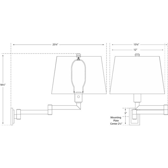 Chunky Swing Arm in Polished Nickel with Linen Shade Designer: Chapman & Myers Finish: Polished Nickel Height: 18.25"...