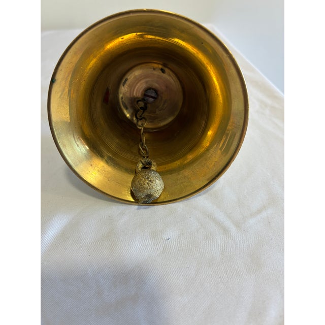 Brass Vintage Brass Ship's Bell With Anchor and Rope Finial For Sale - Image 8 of 8