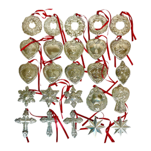 1989-2005 Vintage Baroque Hollywood Regency Wallace Sterling Silver Christmas Ornament Collection - Set of 25