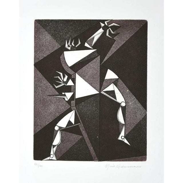 Composition is an original etching, realized by the artist Mario Gianmarco. Hand-signed on the lower right. Numbered,...