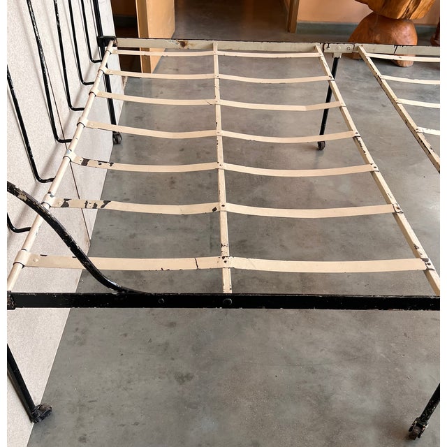 Metal Large Black and Golden Iron & Bronze Full Bed, Early 19th Century For Sale - Image 7 of 13