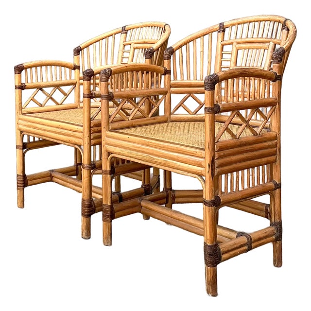 Vintage Brighton Pavillion Rattan Chairs - A Pair For Sale