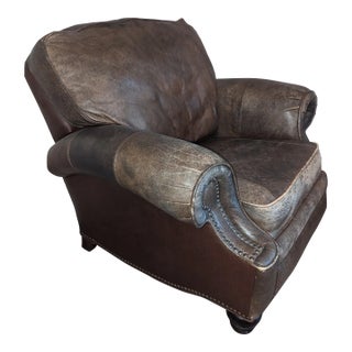 90's Vintage Barcalounger Leather Lounger For Sale