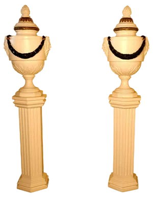 French Urns Column Pedestals, 1950, Set of 2