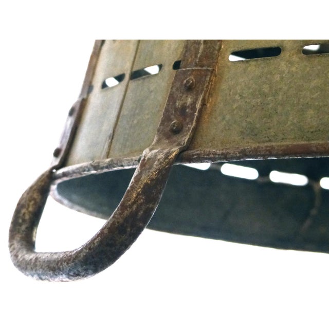 Vintage Olive Strainer Bucket Pendant Light Chairish