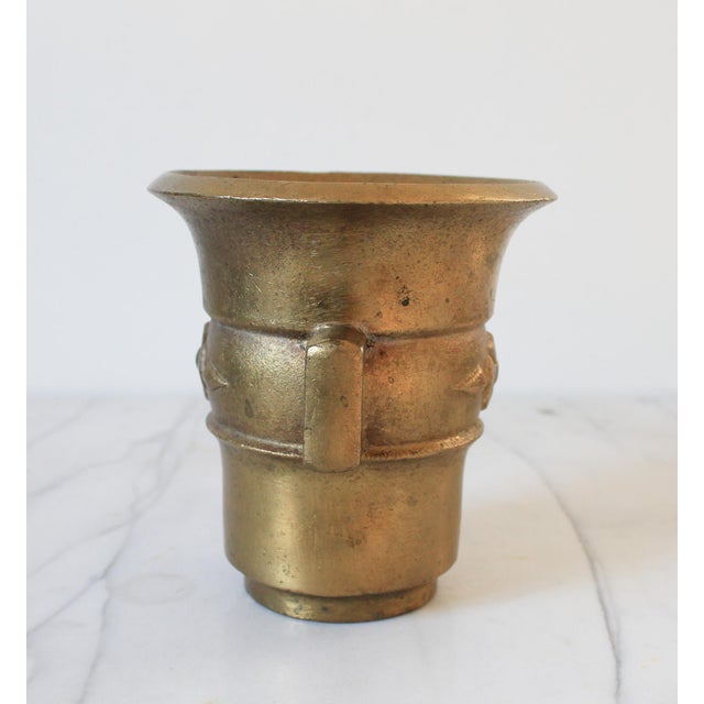 Vintage Swedish Solid Brass Mortar - Göran Johansson Gustafs For Sale In Milwaukee - Image 6 of 9