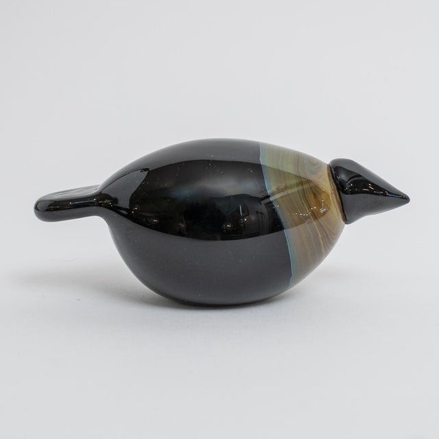 Mid-Century Modern Oiva Toikka for Nuutajärvi Crow Mouth Blown Art Glass Bird – Finland For Sale - Image 3 of 8
