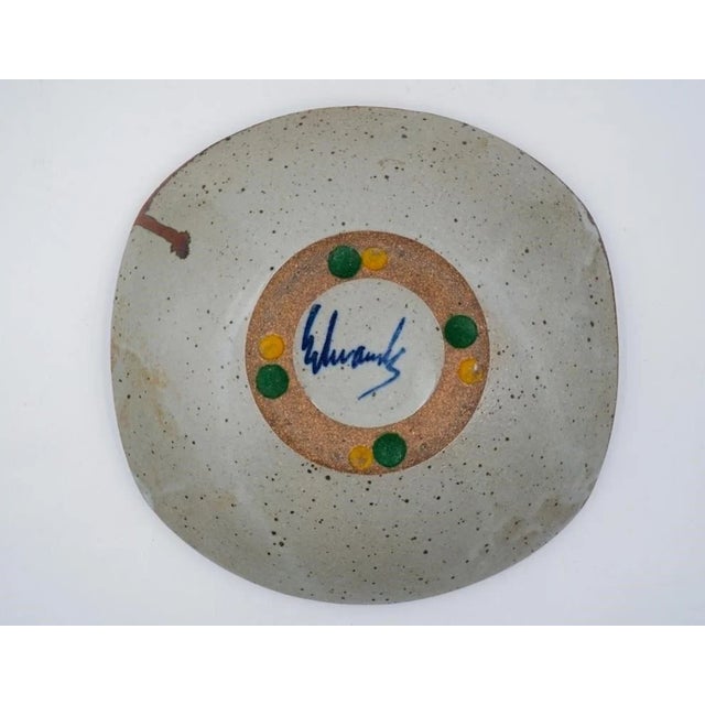Mid-Century Modern Mid Century Joel Edwards Shallow Abstract Pottery Bowl For Sale - Image 3 of 6