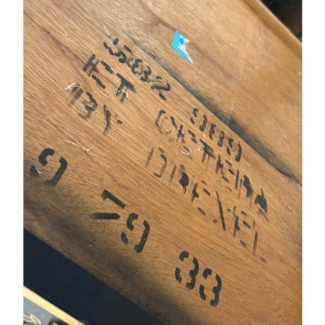 1960s Drexel Et Cetera Black Chinoiserie Glass-Top Side Table For Sale - Image 9 of 10