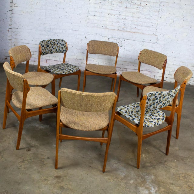 Late 20th Century Mid to Late 20th Century Scandinavian Modern Dining Chairs Teak Model 49 by Erik Buch for o.d. Mobler Under Domus Danica Set of 8 For Sale - Image 5 of 18