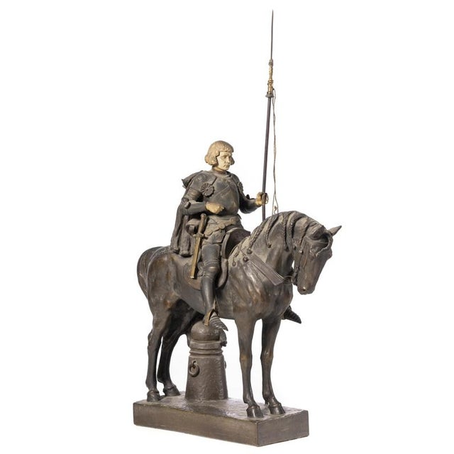 Sculpture by Friedrich Goldscheider (1845-1897) Austrian, 19th century, in terracotta representing a French Knight. Signed...