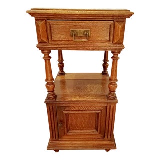 Antique French Louis XVI Nightstand with Marble Top, 1890s For Sale