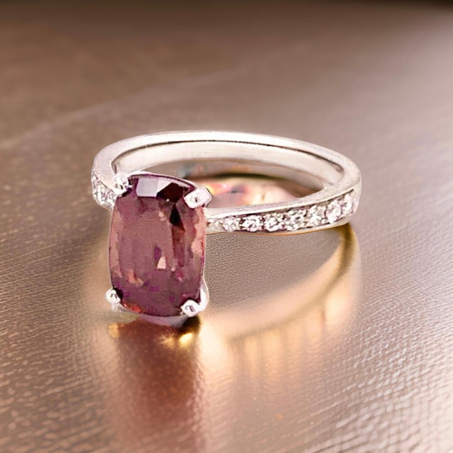 Natural Finely Faceted Quality Tourmaline Rubellite Diamond Ring 6.75 18k Gold 4.01 tcw Women Certified $2,950 910746 This...