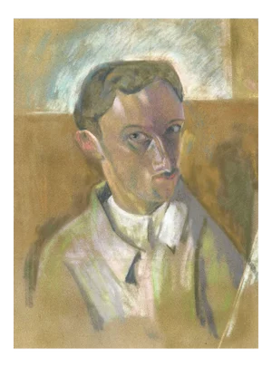 Portrait, Original Drawing In Colored Pastels On Paper Velours, 20th Century