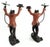Candlestick Pair - Large Antique Hand Painted Bronze Frogs For Sale - Image 10 of 18