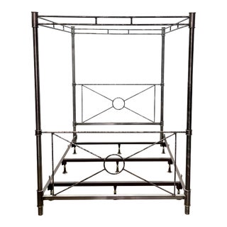 Vintage Swaim Orginals by John Mascheroni Contemporary Style Wrought Iron Queen Size Canopy Bed For Sale