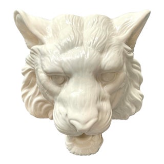 Vintage Fitz and Floyd Tiger Head Wall Wall Pocket For Sale