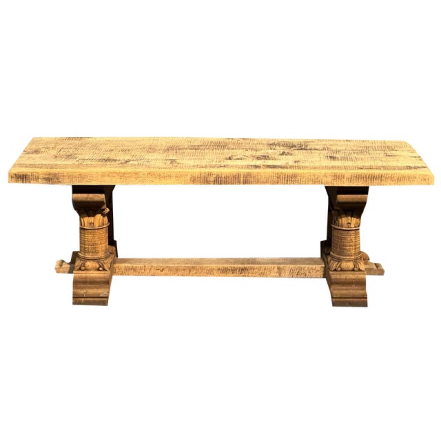 Architectural French Oak Farmhouse Dining Table, 1925 For Sale