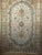 Textile Vintage Persian Tabriz Rug, Finely Hand-Knotted Wool & Silk, Floral Pattern, Ivory & Blue, 7x10 For Sale - Image 7 of 12