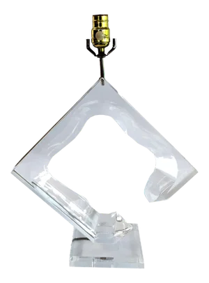 1970s Van Teal Abstract Signed Lucite Lamp Mid Century Modern
