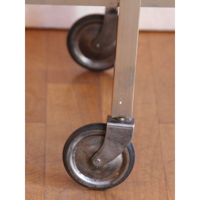 Vintage French Art Deco Chromed Bar Trolley by Jacques Adnet, 1930s For Sale - Image 11 of 13