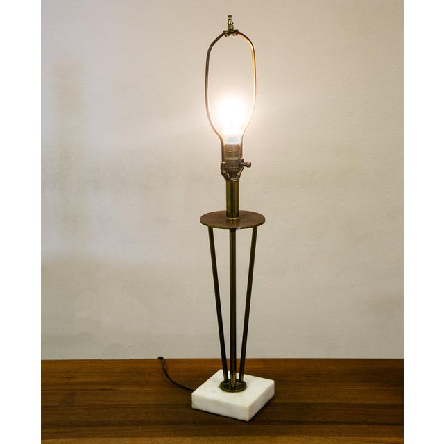 Marble and brass light table lamp. Works as intended. Unsigned example.