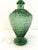1970s green, transparent bubble glass decanter in the style of Italian Empoli with twist off plastic lined stopper....