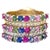 Contemporary 3.48 Carat Multicolor Sapphire Diamond Gold Stackable Bands, Size 7 For Sale - Image 3 of 11