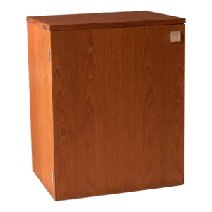 Vintage Compact Danish Teak Expandable Bar Cabinet by Dyrlund