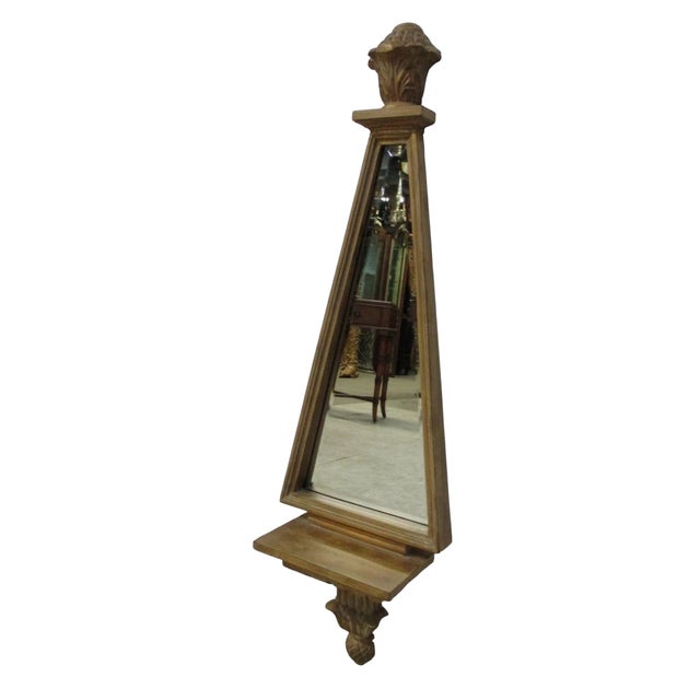 Wood Ethan Allen gold French regency Hanging Wall Mirror Shelf For Sale - Image 7 of 9