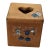 Mid 20th Century Natural Hardwood Square Painted Tissue Box Cover For Sale