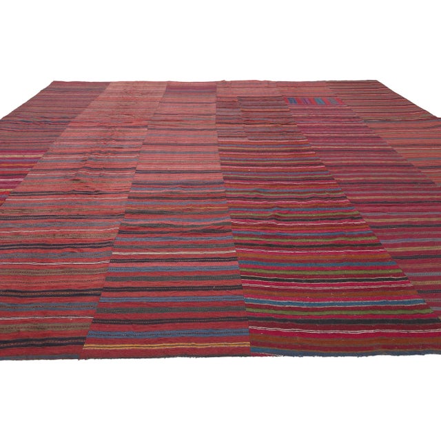Modern Vintage Turkish Striped Kilim Rug - 08'06 X 11'07 For Sale - Image 3 of 10