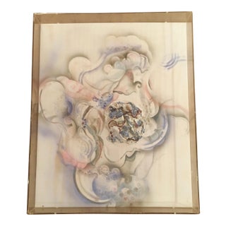 Mixed Media in Lucite 'Unveiled' Signed For Sale