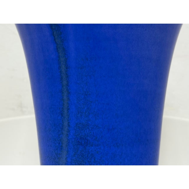 Blue Christine Perrochon Cobalt Blue Fired Vase For Sale - Image 8 of 12