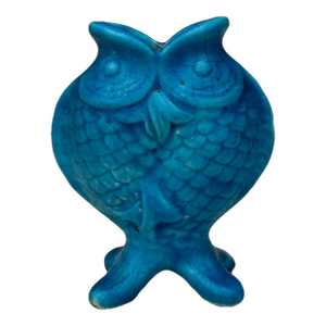 Small French Art Deco Turquoise Fish Vase Lachenal