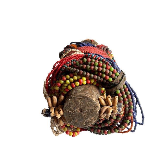 1980s #1227 Vintage African Beaded Fali Fertility Doll Cameroon 11" H For Sale - Image 5 of 5