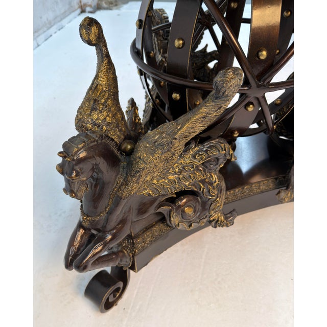 Black Late 20th Century Unique Hippocampus Glass Top Dining Table For Sale - Image 8 of 9