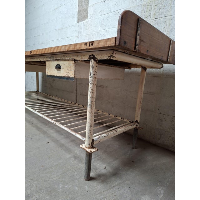 Industrial Baker's Worktable in Beech For Sale - Image 10 of 11