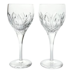 1990s Atlantis “Chartres” Pair of Crystal White Wine Glasses