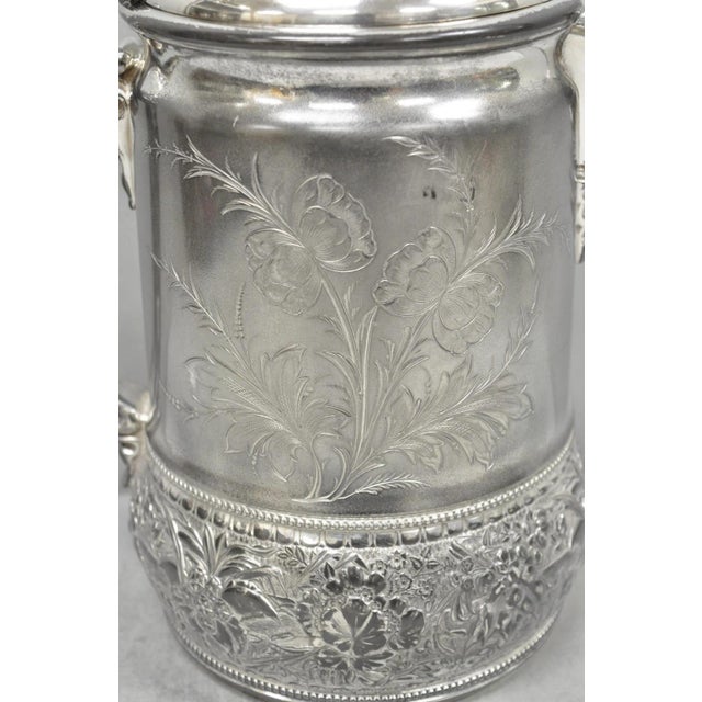 Silver Early 20th Century Wilcox Silver Plate Co Art Nouveau Silver Plated Duck Handle Coffee Pot Pitcher For Sale - Image 8 of 18