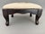 Queen Anne Vintage Queen Anne Walnut Footstool With Needlepoint Tapestry Magnolia Flower Design For Sale - Image 3 of 7