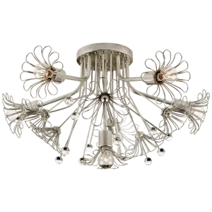 Kate Spade New York for Visual Comfort Signature Keaton Bouquet Flush Mount in Burnished Silver Leaf