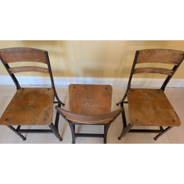 Brown 1940s Toledo Metal Furniture Co. Industrial Steel & Plywood Dining Chairs, Set of 6 For Sale - Image 8 of 13