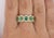 Green 2.29 Carat Oval Cut Emerald and Diamond Wedding Band in 18K Gold For Sale - Image 8 of 10