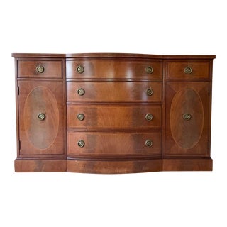 1940s Georgian Style Inlaid Mahogany Credenza For Sale